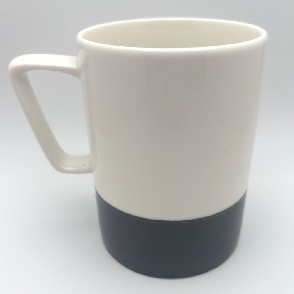 Starbucks 2013 Two Tone Cream and Matte Black Ceramic Coffee Mug 16oz 473ml